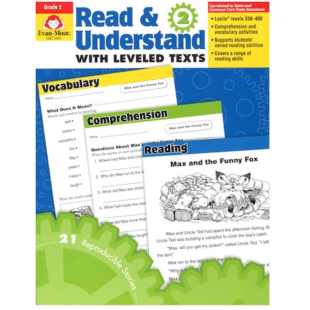 Evan-Moor Educational Publishers Read + Understand with Leveled Texts Book, Teachers Edition, Grade 2 3442